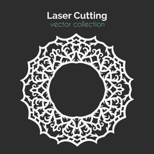 Laser Cutting Template. Round Card. Die Cut Mangala vector