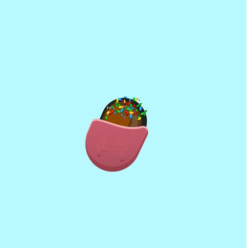 Sweet character from a fontset with, vector illustration