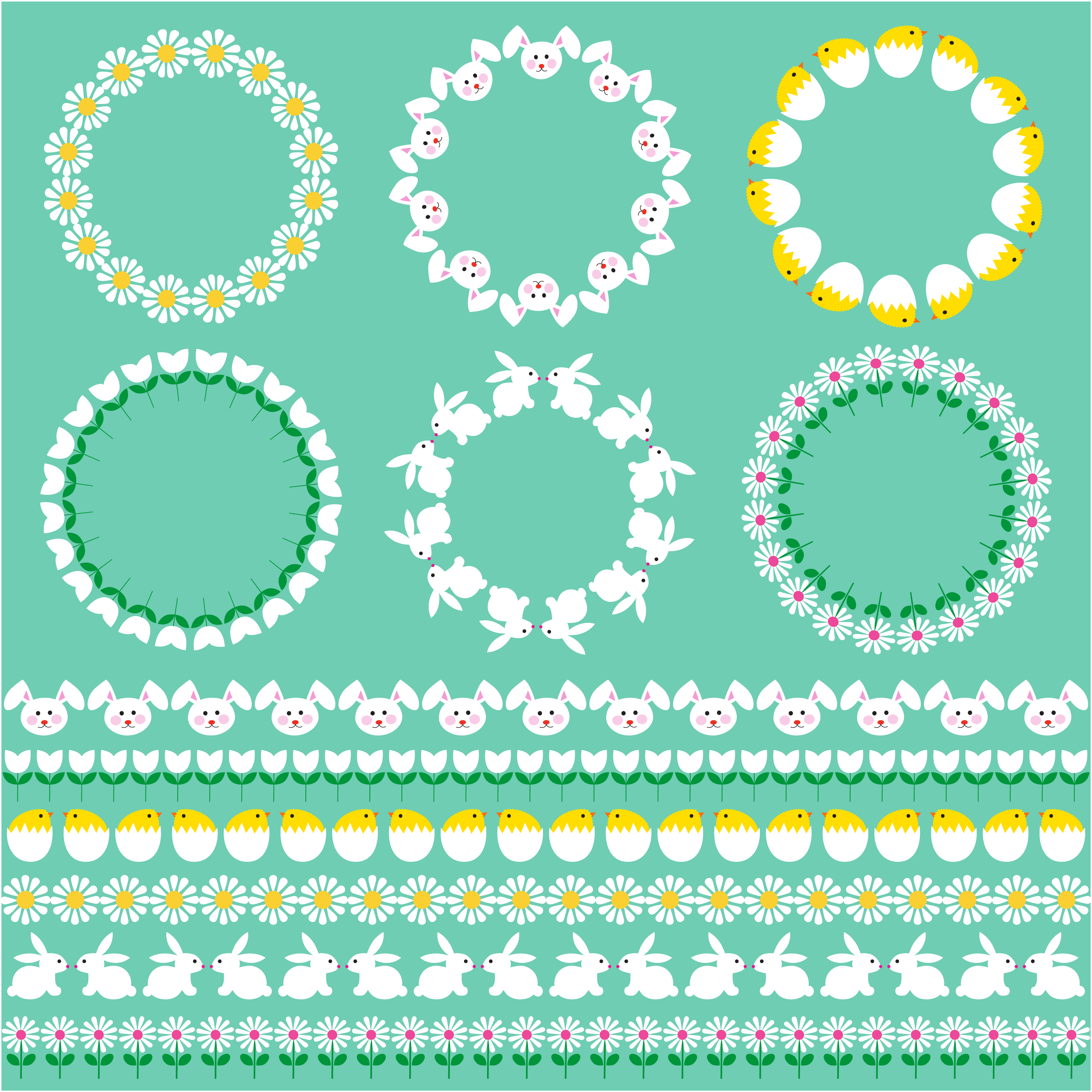 Download Easter borders and circle frames - Download Free Vectors ...