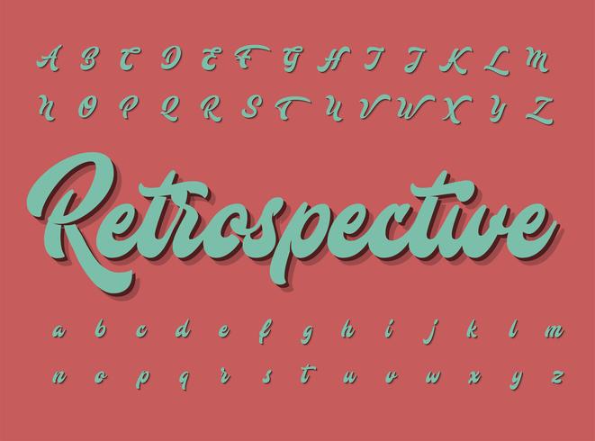 Juego de caracteres retro, ilustración vectorial vector