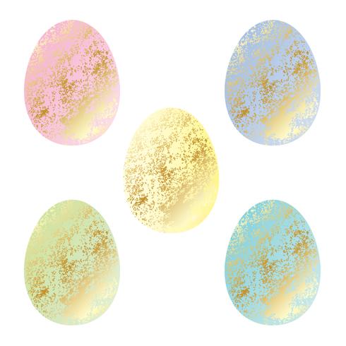 gold Easter eggs vector