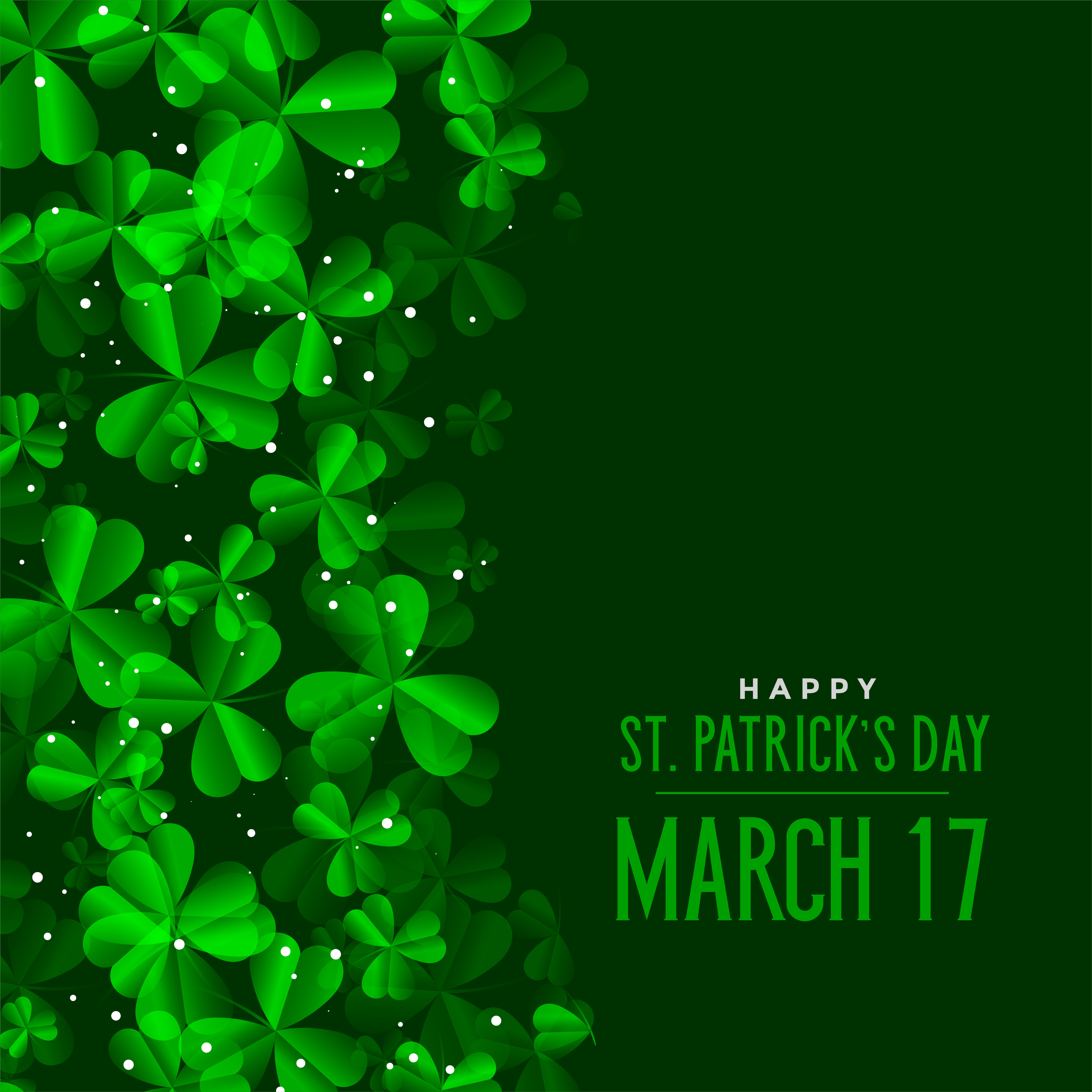 St Patricks Day Green Leaves Background Download Free Vector Art