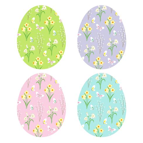 Floral Patterns On Easter Eggs 333894 Vector Art At Vecteezy