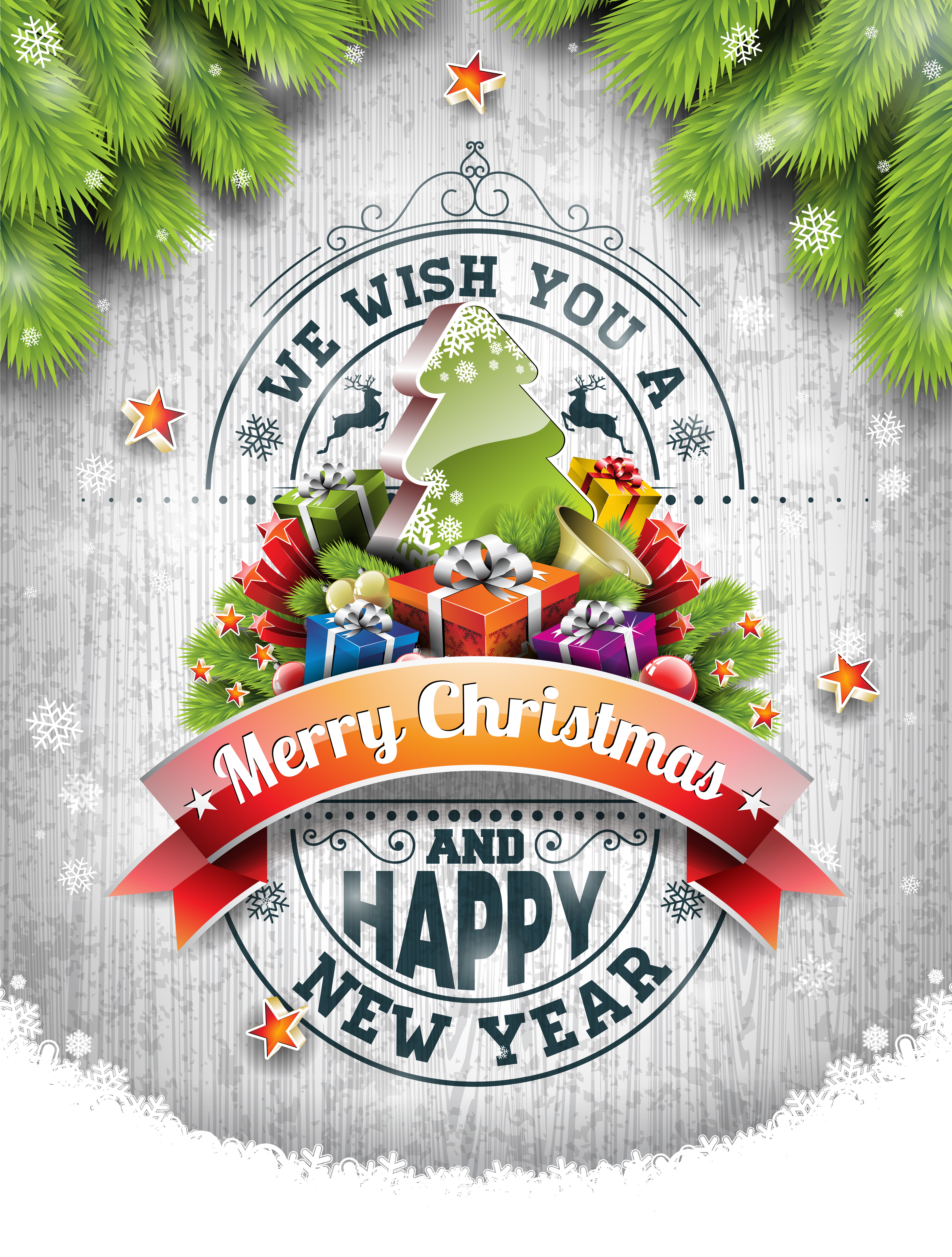 Download Merry Christmas illustration - Download Free Vectors ...