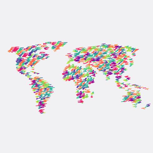Carte Du Monde Blanc Faite De Boules Illustration