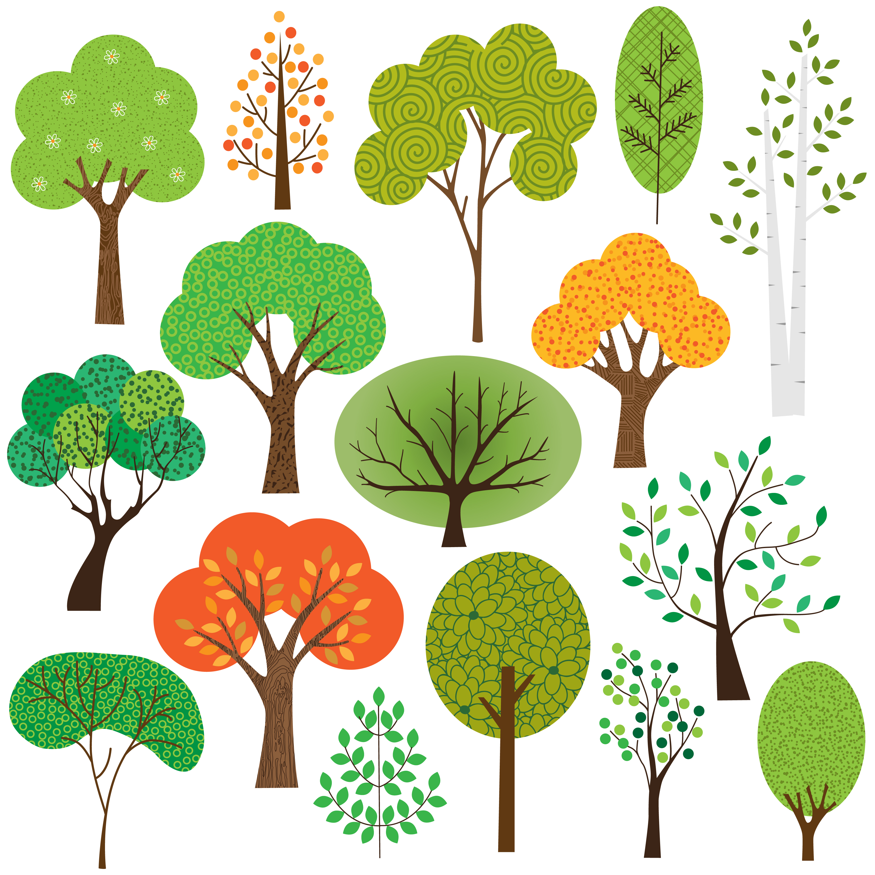 Download seasonal trees collection - Download Free Vectors, Clipart Graphics & Vector Art