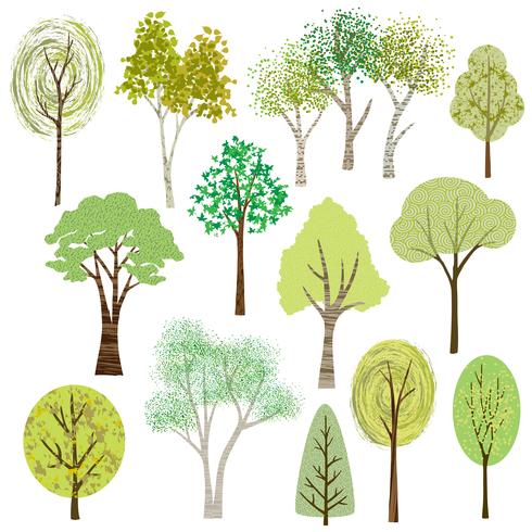 vector textured tree graphics