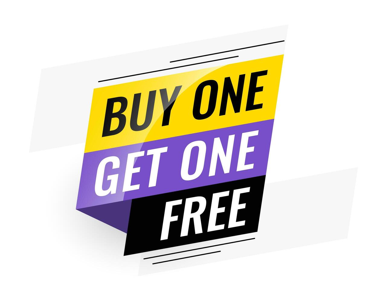 bogo comprar uno obtener uno gratis rebaja bandera vector