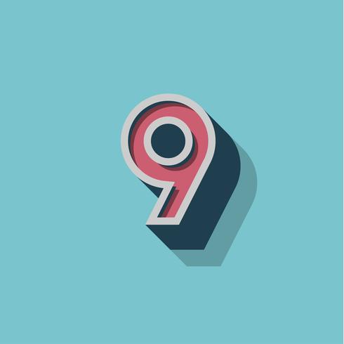 Retro 3D character from a fontset, vector illustration