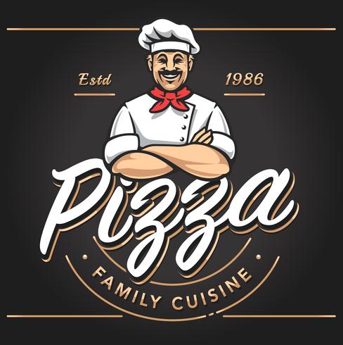 Pizzeria Emblema De Diseño vector