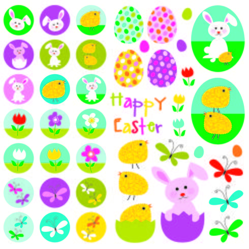 cute easter clipart vector