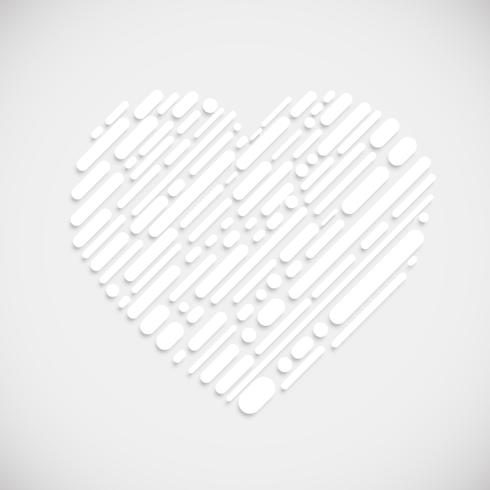 White shape of a heart, vector illustration