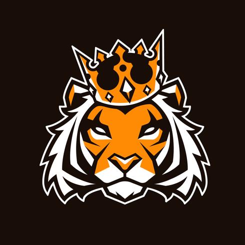 Tiger in Crown Vector Mascot