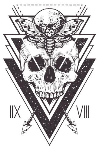 Skull Sacred Geometry Design vector