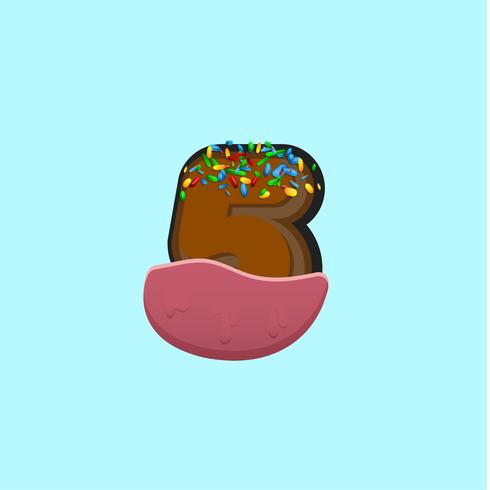 Sweet character from a fontset with, vector illustration