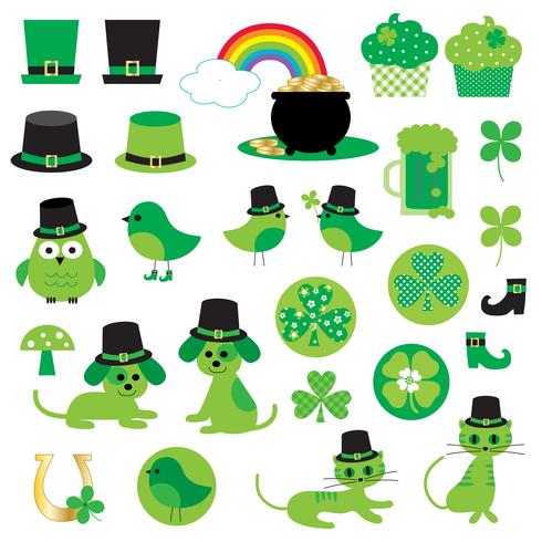 Lindo clipart del día de San Patricio vector