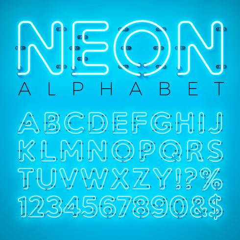 Bright Neon Alphabet  vector