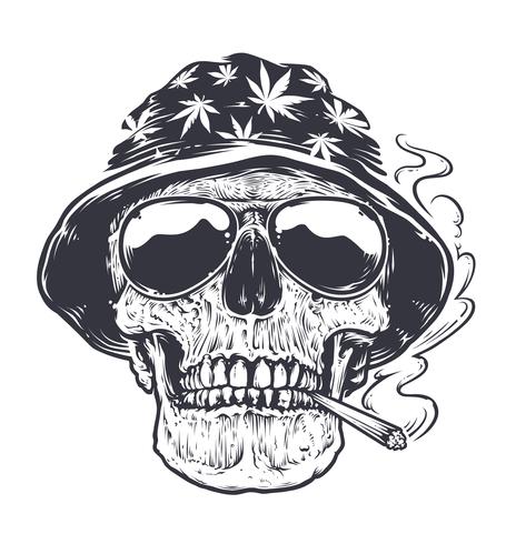 Rastaman Skull Art vector