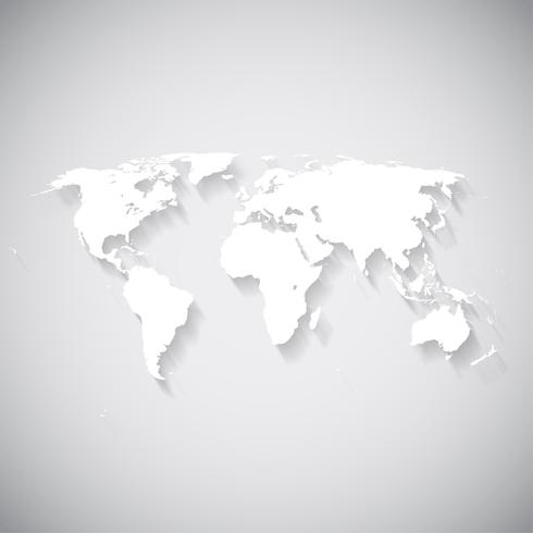 White world map, vector illustration