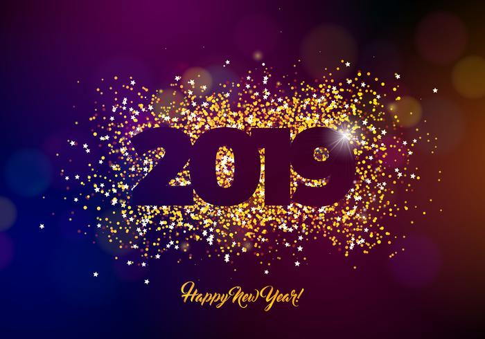 2019 Happy New Year illustration  vector