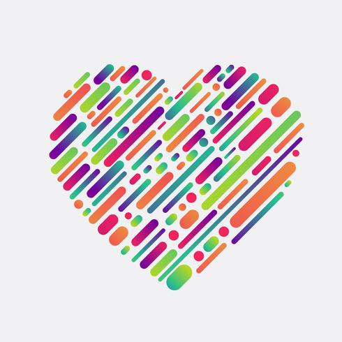 Colorful shape of a heart, vector illustration