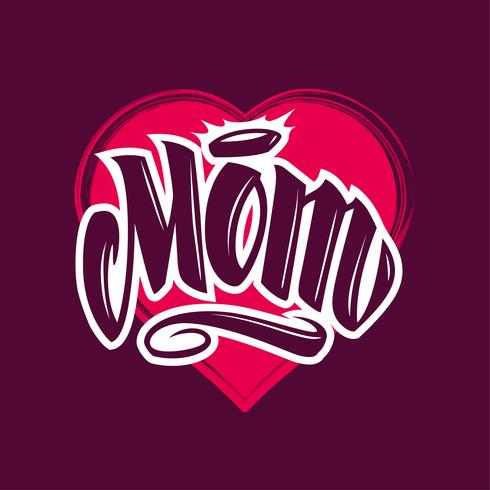 Mamá tatuaje estilo Vector letras