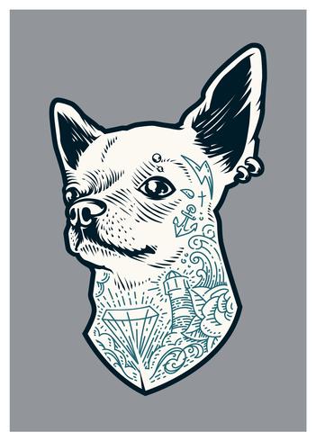 Tattooed Chihuahua vector