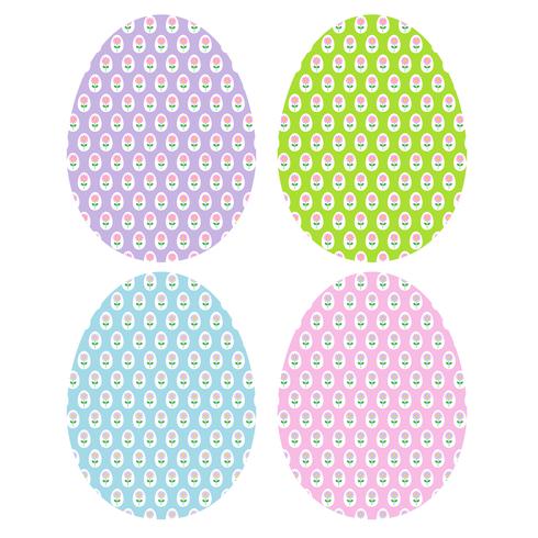 Flower pattern Easter eggs vector