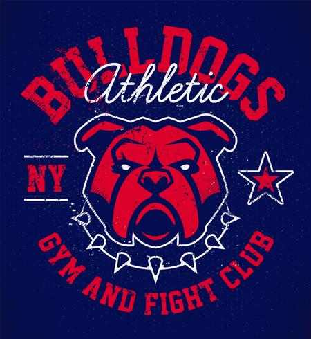 Bulldog Grunge Emblem Design vector