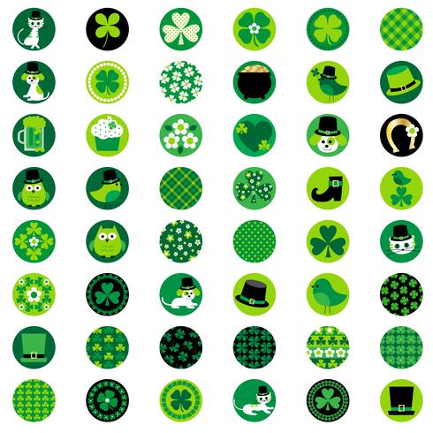 Saint Patricks Day one inch circles	 vector