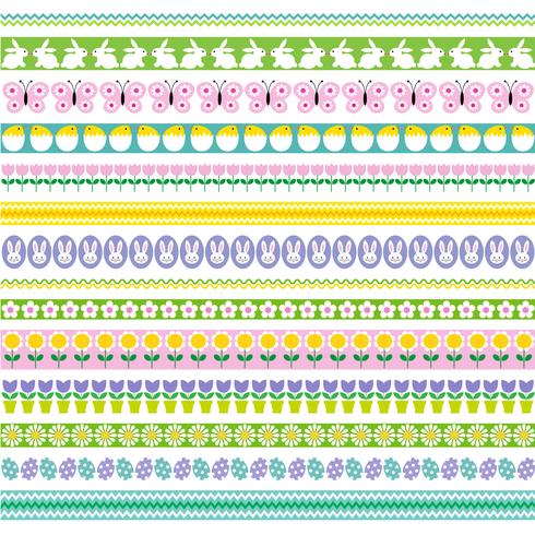 Easter border patterns vector