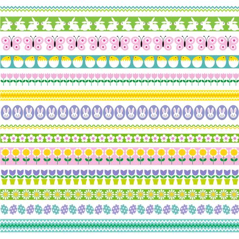 Easter border patterns vector