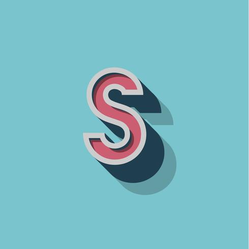 Retro 3D character from a fontset, vector illustration