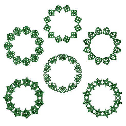 Saint Patrick's Day  Celtic knot circle frames vector