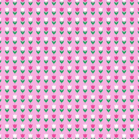 tulip pattern on pink background vector