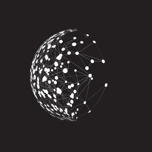 World globe on a black background, vector illustration