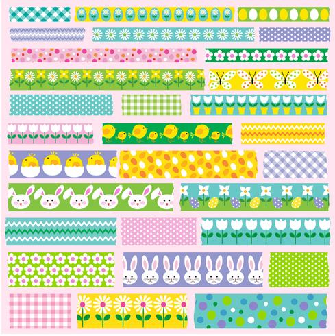 Easter washi tape clipart  vector