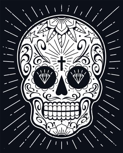 Vector Mexican Skull with Patterns
