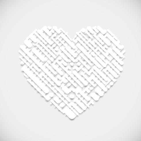White shape of a heart, vector illustration