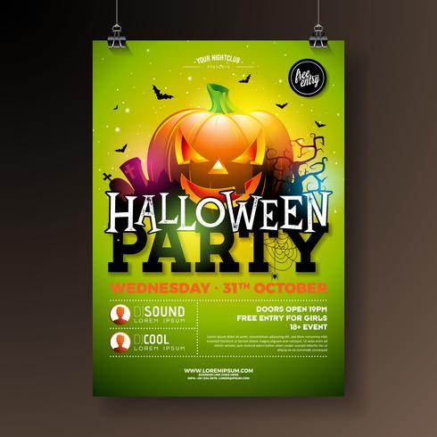 Halloween Party flyer illustration  vector