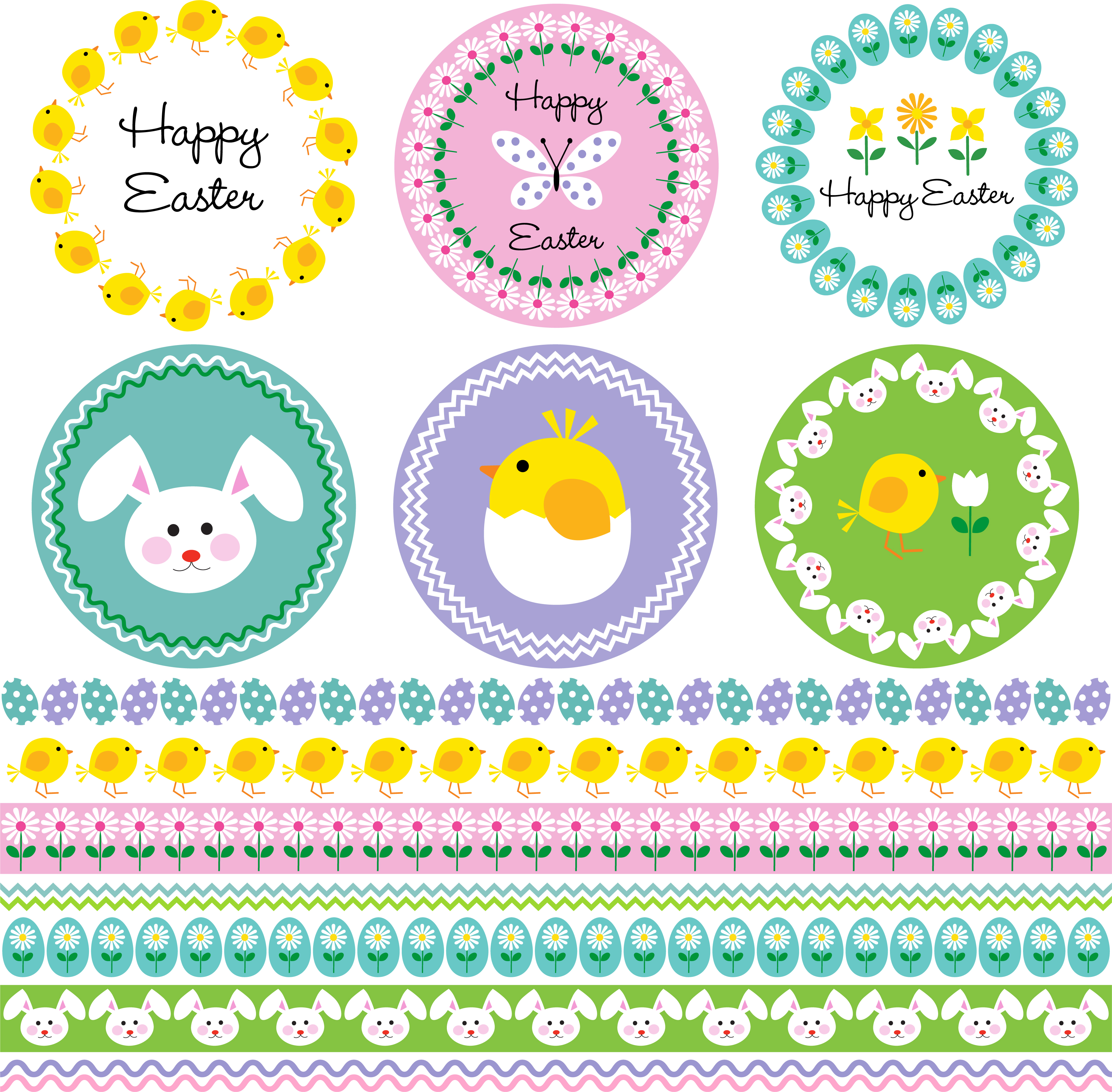 Easter frames and border patterns 334932 - Download Free ...