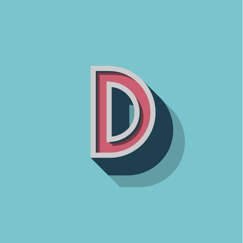 Retro 3D character from a fontset, vector illustration