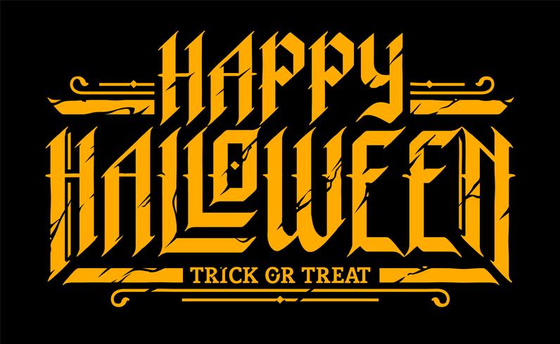 Feliz Halloween letras góticas vector