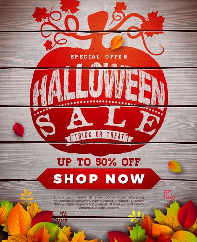 Ilustración de banner de venta de Halloween vector