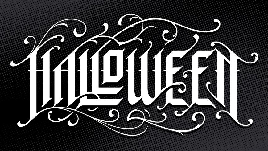 Letras góticas dibujadas a mano de Halloween vector