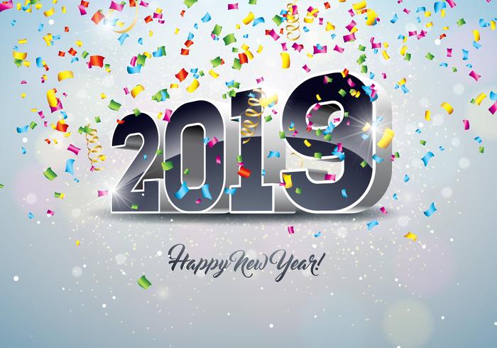 2019 Happy New Year illustration  vector