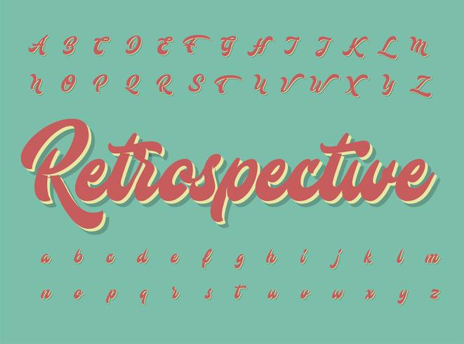 Juego de caracteres retro, ilustración vectorial vector