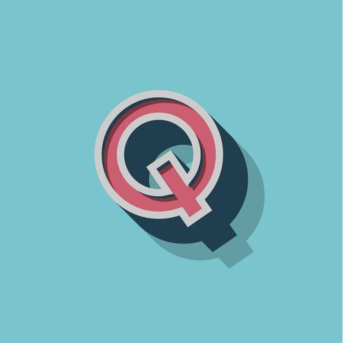 Retro 3D character from a fontset, vector illustration