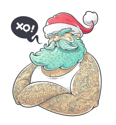 Hipster Claus vector