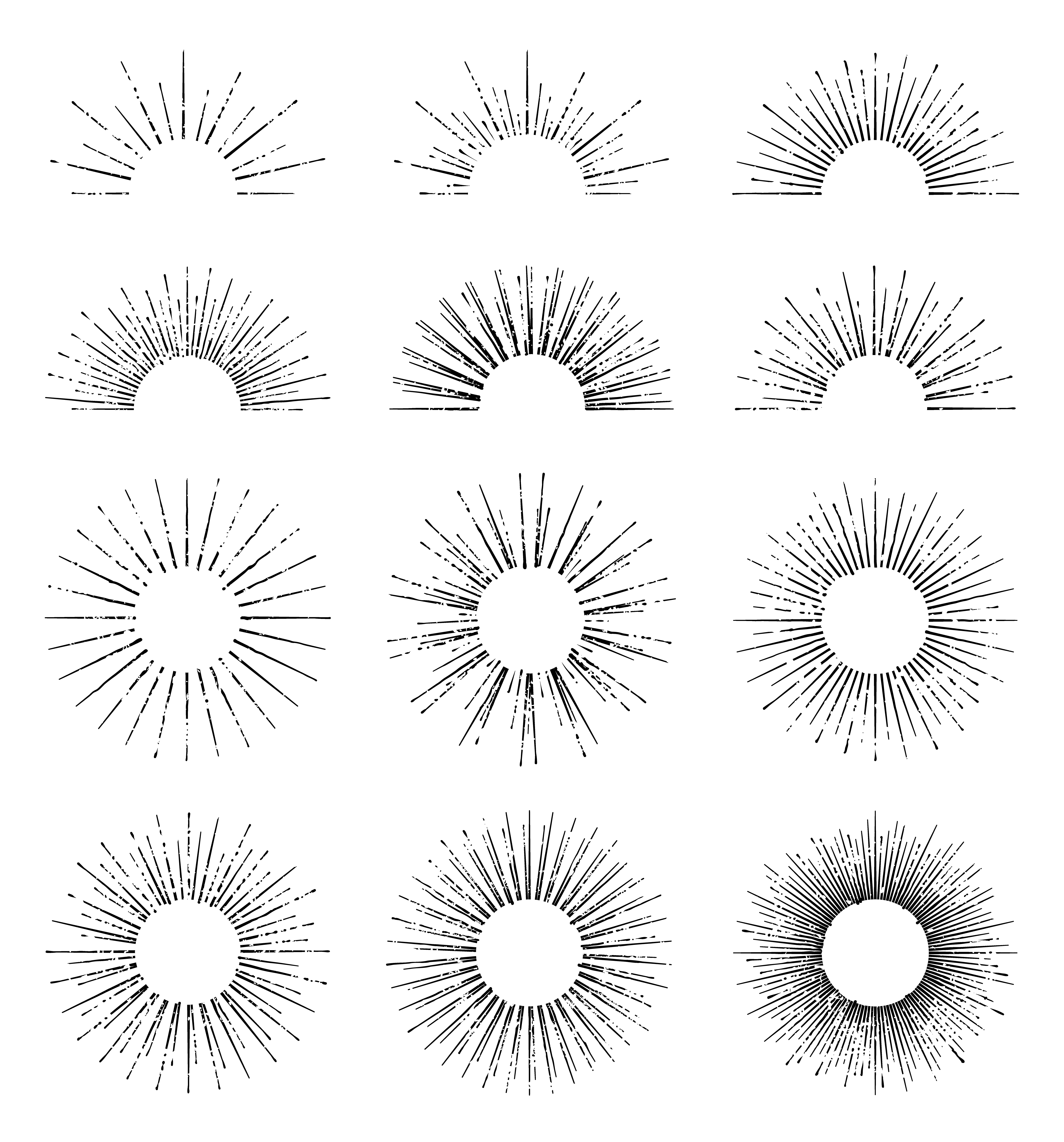 Download Sunburst Vector Set 335046 Vector Art at Vecteezy